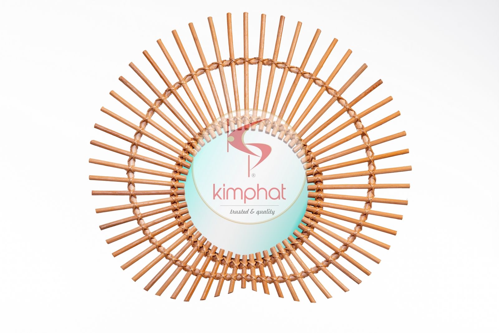 Special Irregular Shape Rattan Mirror kimphat.vn