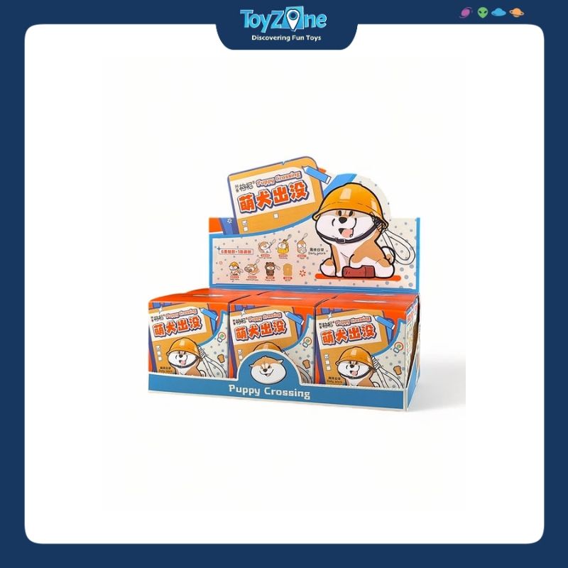 Mô hình đồ chơi Blind box Móc khóa Life Diary Of Shiba Inu Achai Puppy Crossing ( Băng Qua Đường ) DODOWO