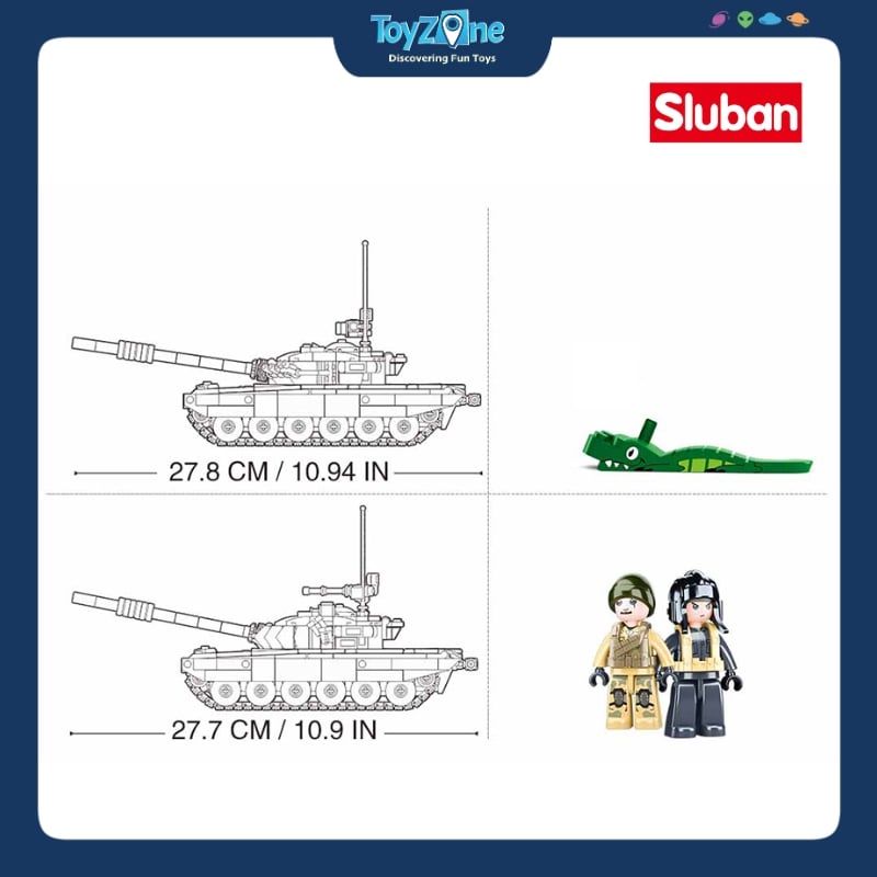 Bộ đồ chơi mô hình lắp ráp Xe tăng chiến đấu chủ lực T-72B3 2in1 Sluban
