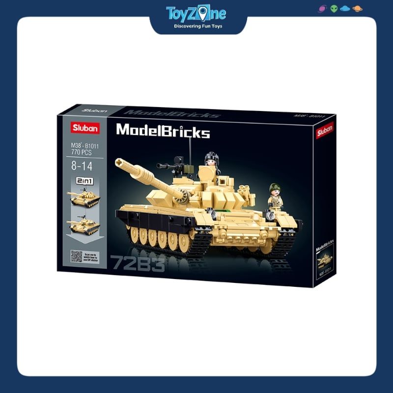 Bộ đồ chơi mô hình lắp ráp Xe tăng chiến đấu chủ lực T-72B3 2in1 Sluban