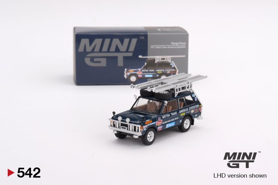 Mô hình xe Land Rover Defender 110 1989 Camel Trophy Amazon 1:64 MiniGT