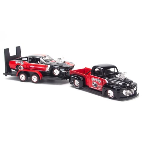 Mô hình xe Elite Transport Ford 48 F1 Pick up + 67 Mustang GT 1:24 Maisto 32751