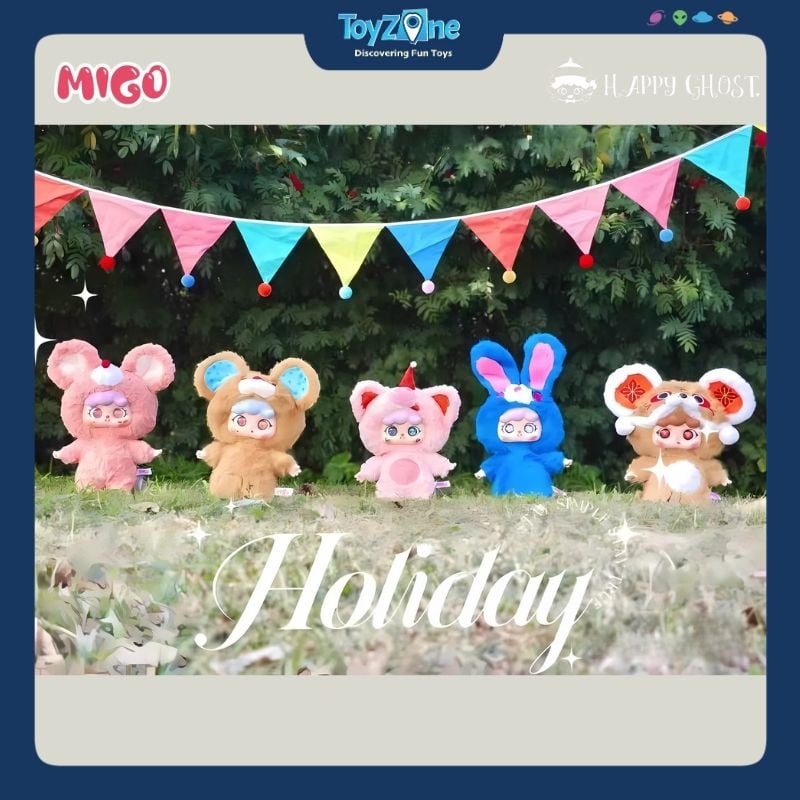 Mô hình Blind box Gấu bông MIGO 400% Give Yourself A Hug ( Hãy Ôm Chính Mình ) HAPPY GHOST