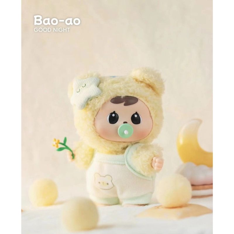 Mô hình Blind box Móc khóa Gấu bông Bao-ao V2 Good Night Baby ( Chúc Bé Ngủ Ngon ) CQTOYS