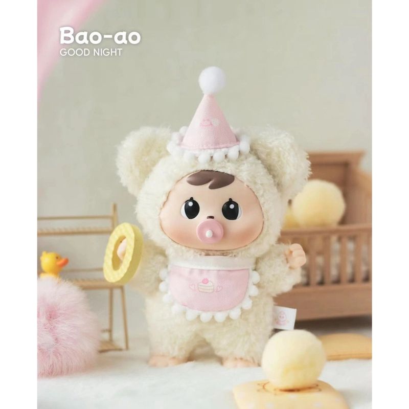 Mô hình Blind box Móc khóa Gấu bông Bao-ao V2 Good Night Baby ( Chúc Bé Ngủ Ngon ) CQTOYS