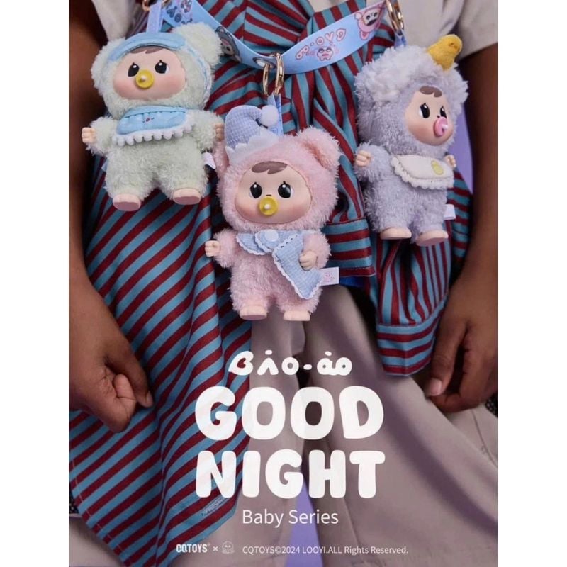 Mô hình Blind box Móc khóa Gấu bông Bao-ao V2 Good Night Baby ( Chúc Bé Ngủ Ngon ) CQTOYS