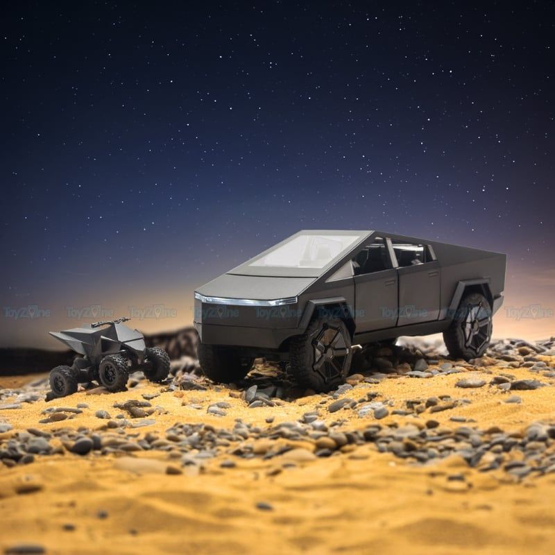  Mô hình xe Tesla Cyber Truck with motorbike 1:24 Chezhi 