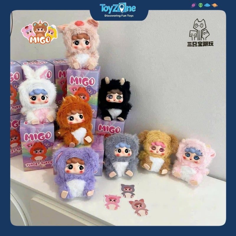 Mô hình Blind box Móc Khóa Gấu Bông Migo Forest Party ( Bữa Tiệc Trong Rừng ) HAPPY GHOST