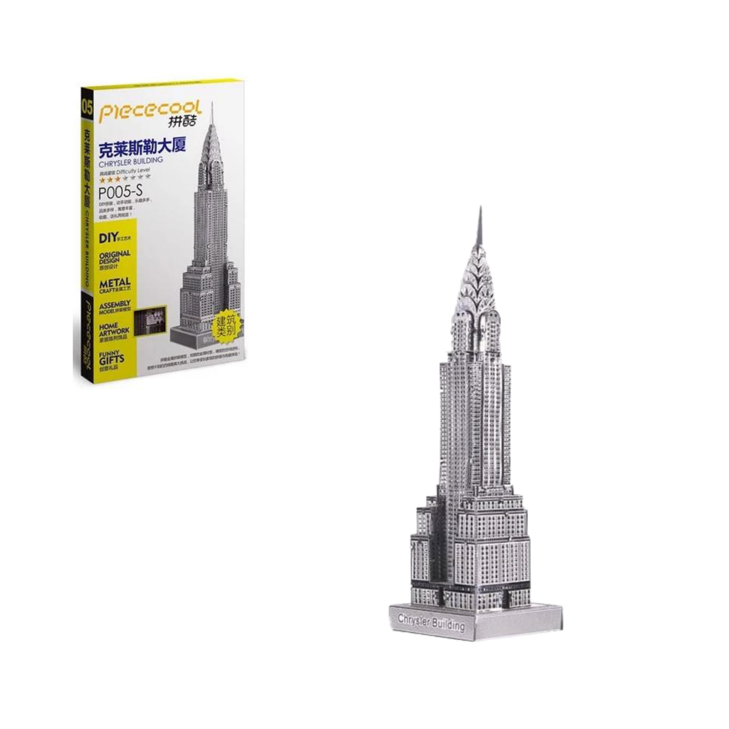 Mô hình kim loại lắp ráp 3D Chrysler Building (Tòa Nhà Chrysler) (Silver) – Piececool MP521