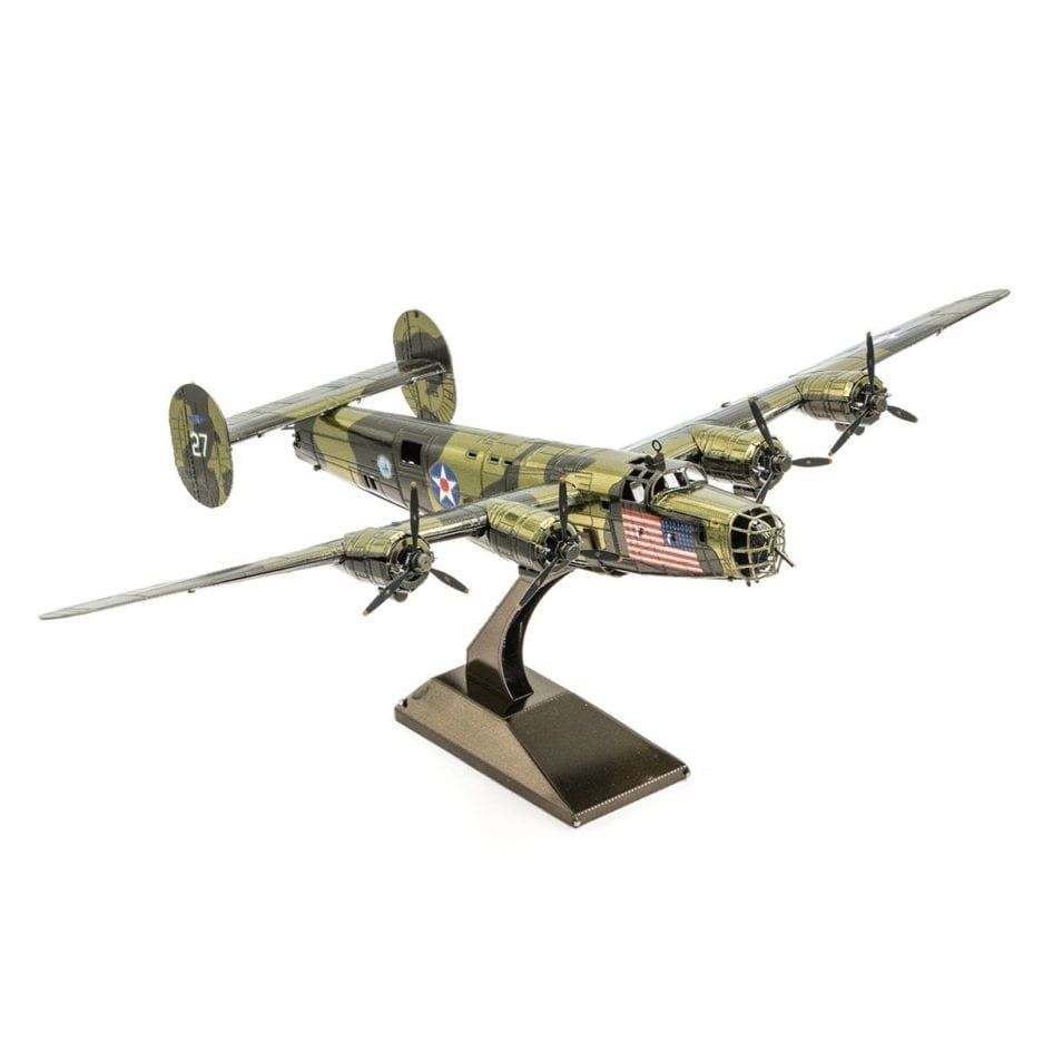 Mô hình kim loại lắp ráp 3D Liberator B-240 (Máy Bay Ném Bom B-240) (Gold, Green) - Metal Head MP929