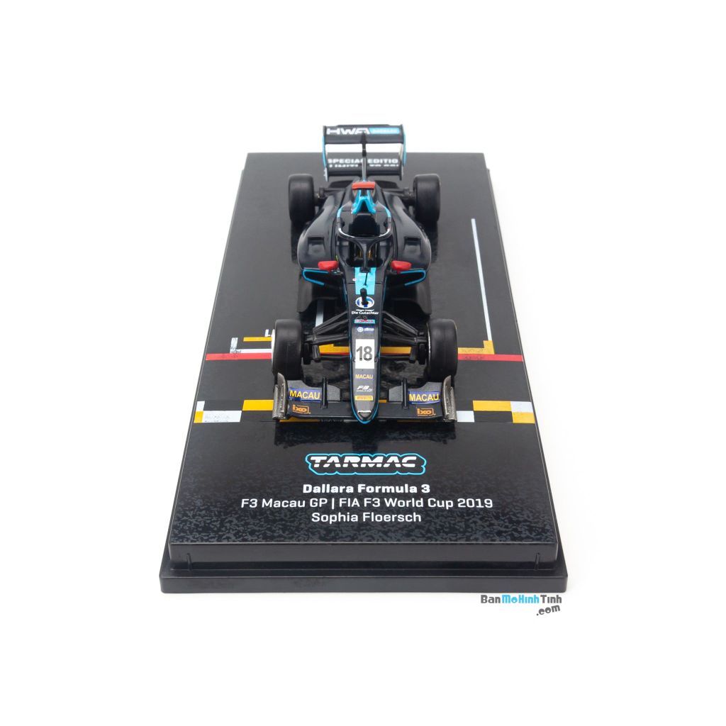 Mô Hình xe Dallara Formula 3 Macau Grand Prix FIA F3 Word Cup 2019 Sophia Floersh Special Edition 1:64 Tarmac Black (2)