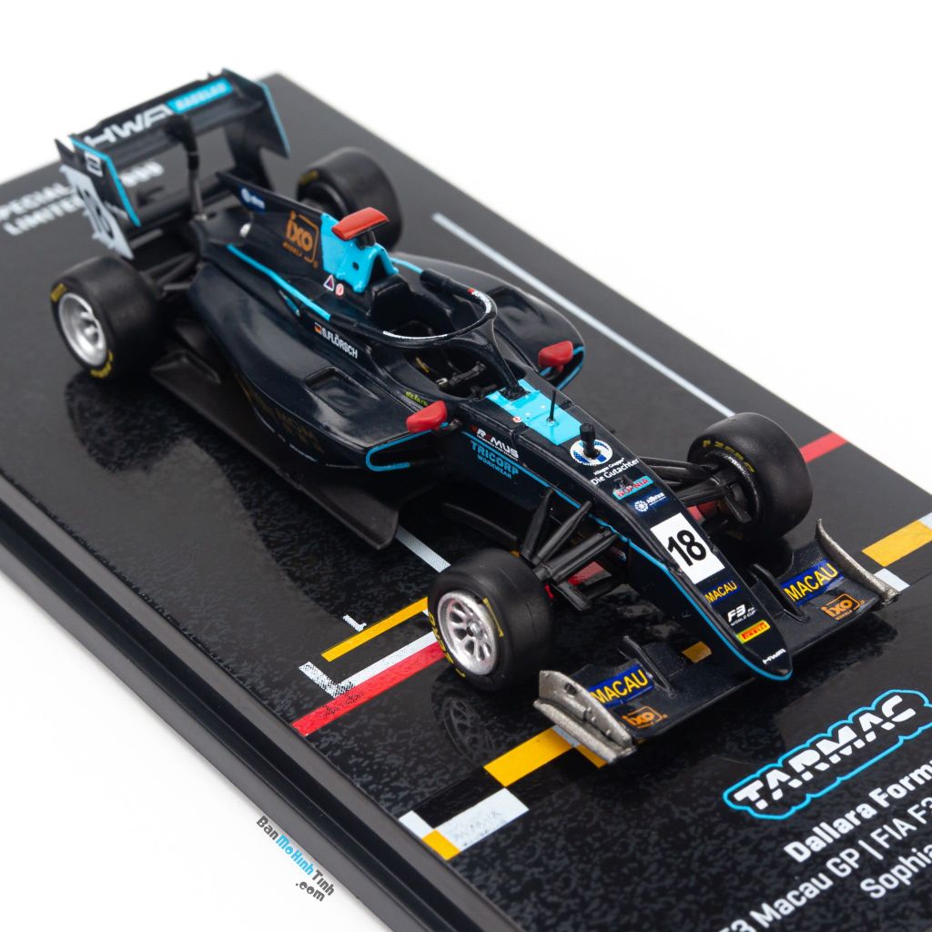 Mô Hình xe Dallara Formula 3 Macau Grand Prix FIA F3 Word Cup 2019 Sophia Floersh Special Edition 1:64 Tarmac Black (4)
