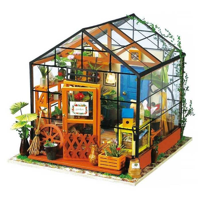 Mô hình gỗ lắp ráp 3D DIY Dollhouse Cathy's Flower House (Vườn Hoa Của Cathy) (Mixed Color) - Robotime DG104 - WP042