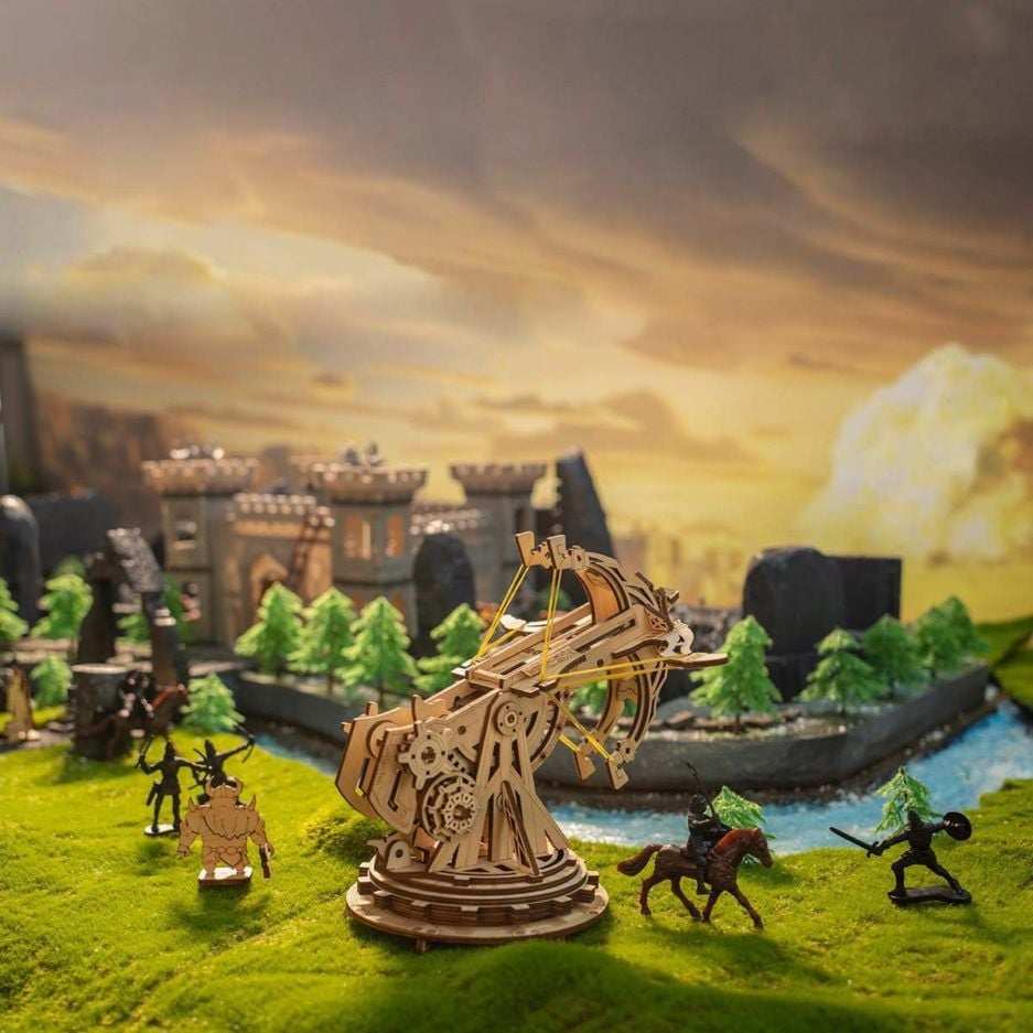 Mô Hình Gỗ Lắp Ráp 3D Siege Heavy Ballista (Máy Bắn Nỏ) (Wood Color) - Robotime - KW401