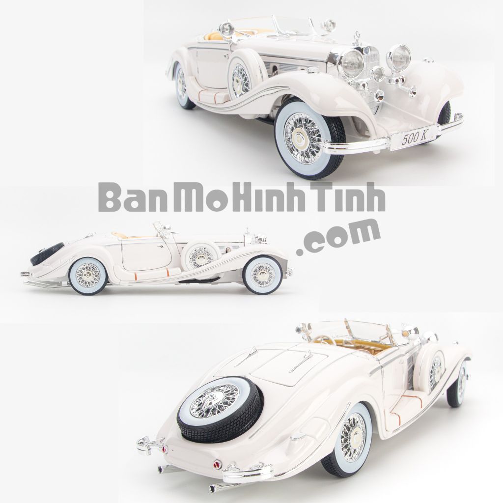 Mô hình xe Mercedes-Benz 500K Type Special 1:18 Maisto White (3)