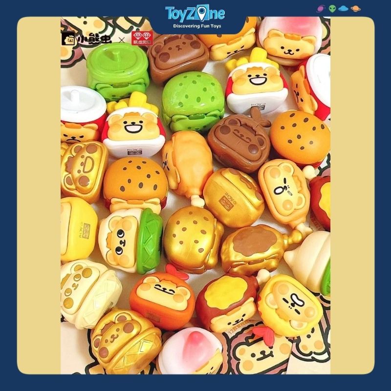 Mô hình đồ chơi Blind Bag Bear Bug Happy Meal Candy Bean Series ( Bữa Ăn Vui Vẻ ) BearisBug