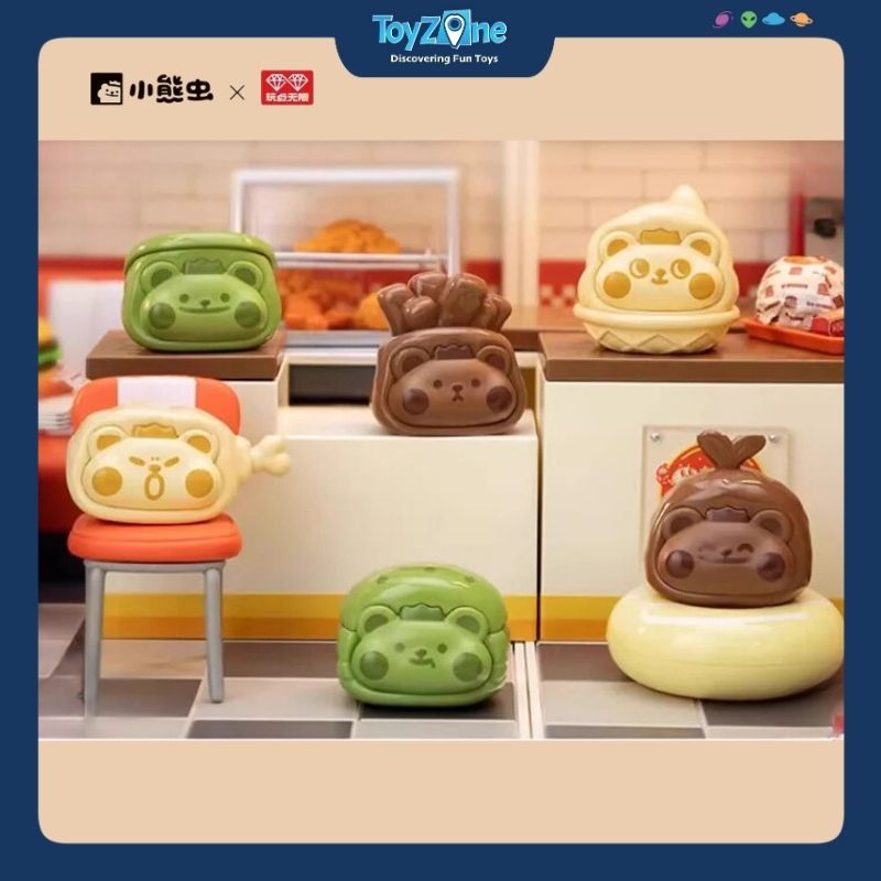 Mô hình đồ chơi Blind Bag Bear Bug Happy Meal Candy Bean Series ( Bữa Ăn Vui Vẻ ) BearisBug