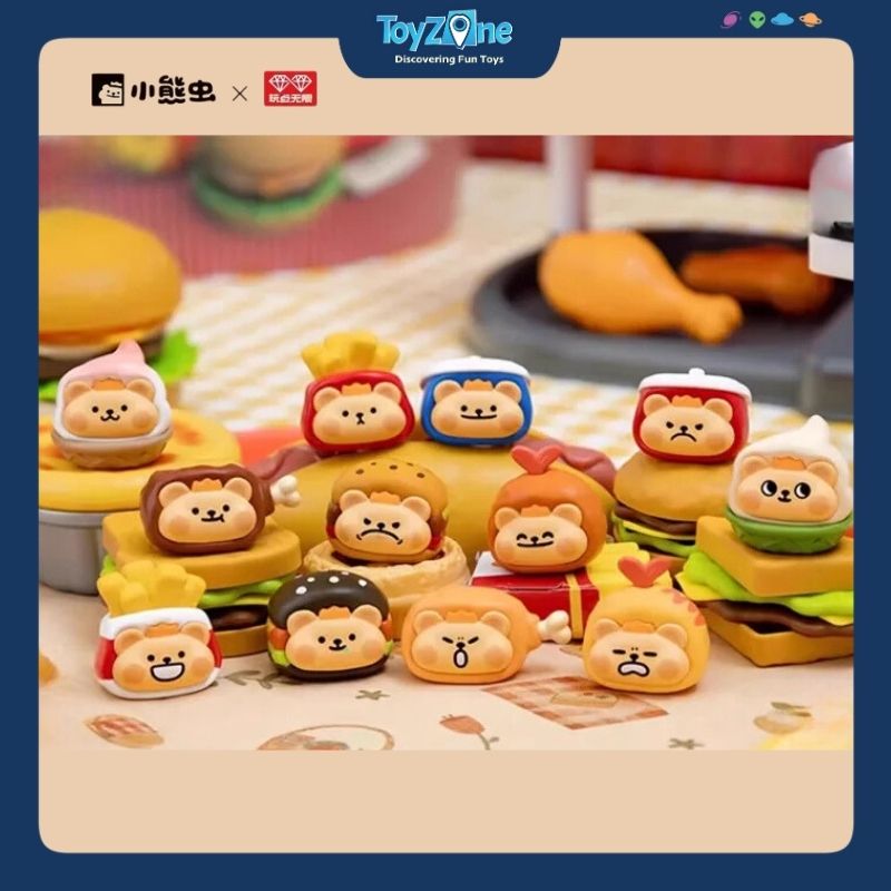 Mô hình đồ chơi Blind Bag Bear Bug Happy Meal Candy Bean Series ( Bữa Ăn Vui Vẻ ) BearisBug
