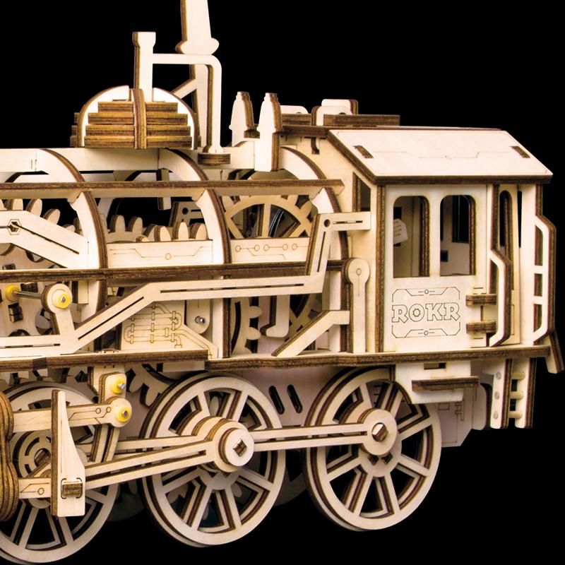 Mô hình gỗ lắp ráp 3D Steam Locomotive (Đầu Máy Xe Lửa Hơi Nước) (Wood Color) - Robotime LK701 - WP001