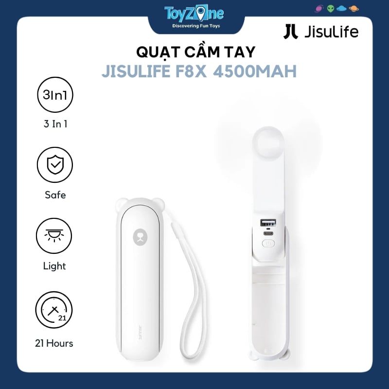 Quạt Cầm Tay Mini 3 Trong 1 Handheld Fan Life8 F8X 4500mAh JISULIFE