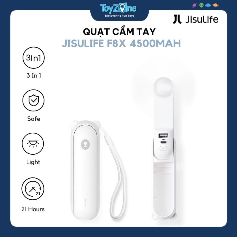 Quạt Cầm Tay Mini 3 Trong 1 Handheld Fan Life8 F8 2000mAh JISULIFE
