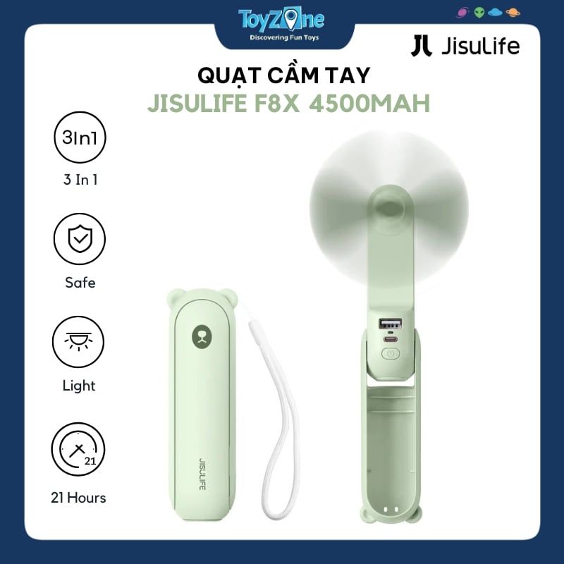 Quạt Cầm Tay Mini 3 Trong 1 Handheld Fan Life8 F8X 4500mAh JISULIFE