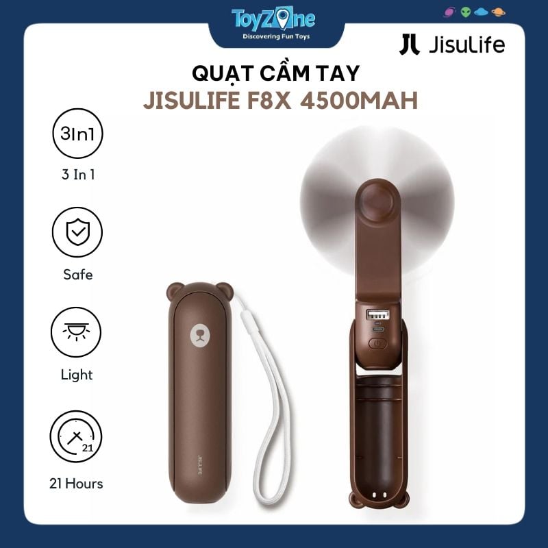 Quạt Cầm Tay Mini 3 Trong 1 Handheld Fan Life8 F8 2000mAh JISULIFE