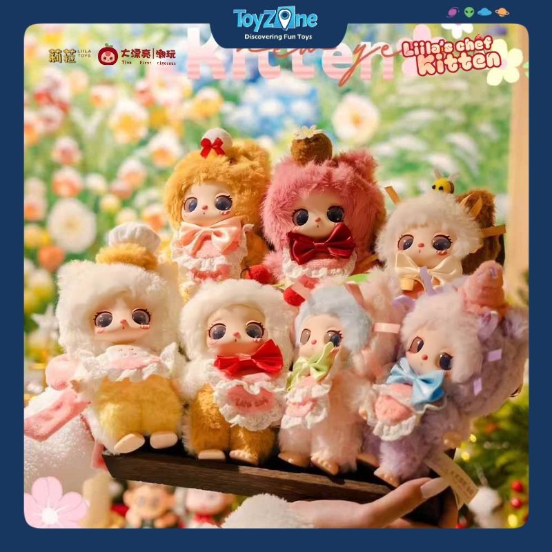 Mô hình Blind Box Móc khóa Gấu Bông Liila's Lucky Cat Chef Kitten V4 ( Chú Mèo Đầu Bếp ) LIILA TOYS