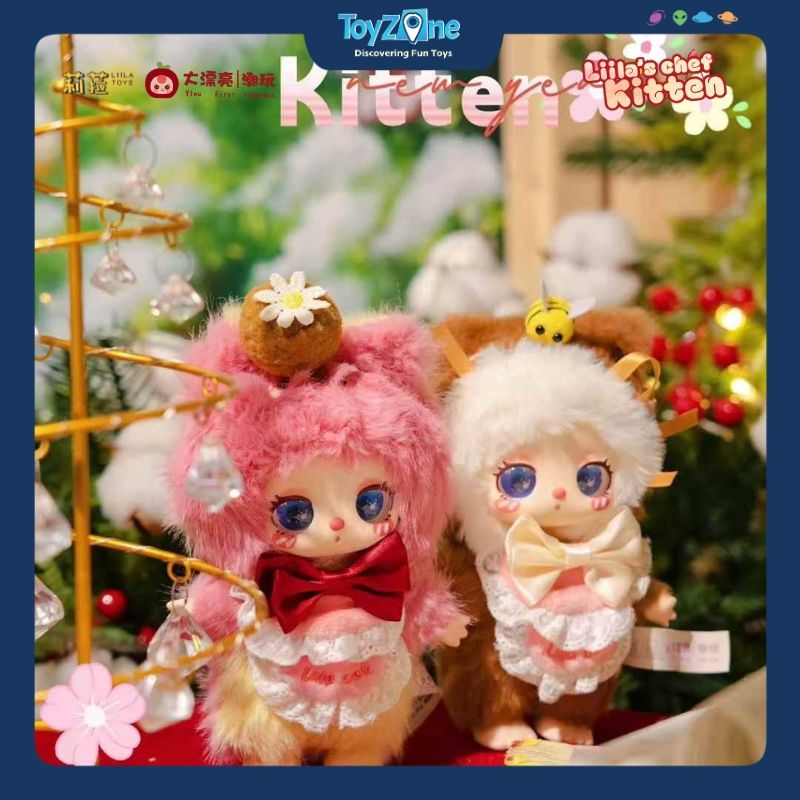 Mô hình Blind Box Móc khóa Gấu Bông Liila's Lucky Cat Chef Kitten V4 ( Chú Mèo Đầu Bếp ) LIILA TOYS