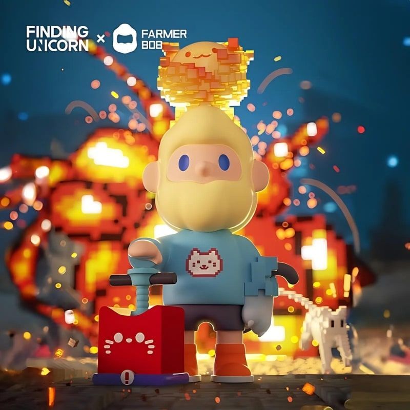 Mô hình đồ chơi Blind box Farmer Bob Next Generation Pixel Universe ( Vũ Trụ Pixel Thế Hệ Tiếp Theo ) 10th Anniversary FINDING UNICORN