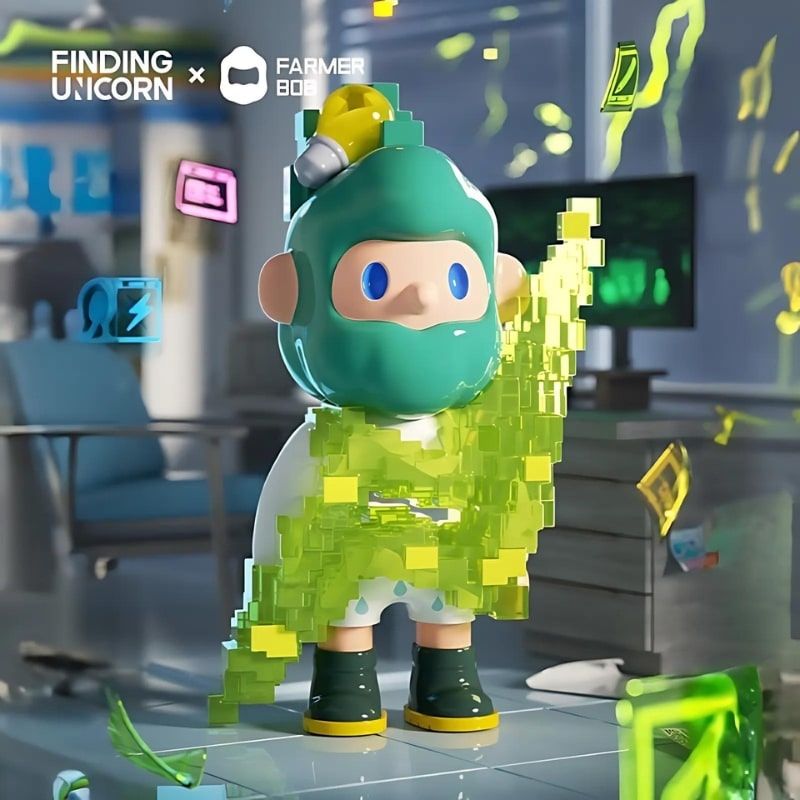 Mô hình đồ chơi Blind box Farmer Bob Next Generation Pixel Universe ( Vũ Trụ Pixel Thế Hệ Tiếp Theo ) 10th Anniversary FINDING UNICORN