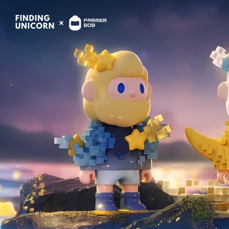 Mô hình đồ chơi Blind box Farmer Bob Next Generation Pixel Universe ( Vũ Trụ Pixel Thế Hệ Tiếp Theo ) 10th Anniversary FINDING UNICORN