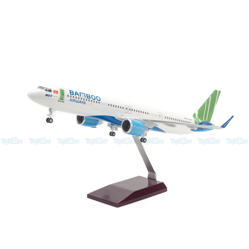 Mô hình máy bay Airbus Bamboo Airways 47cm lắp ráp có đèn Everfly