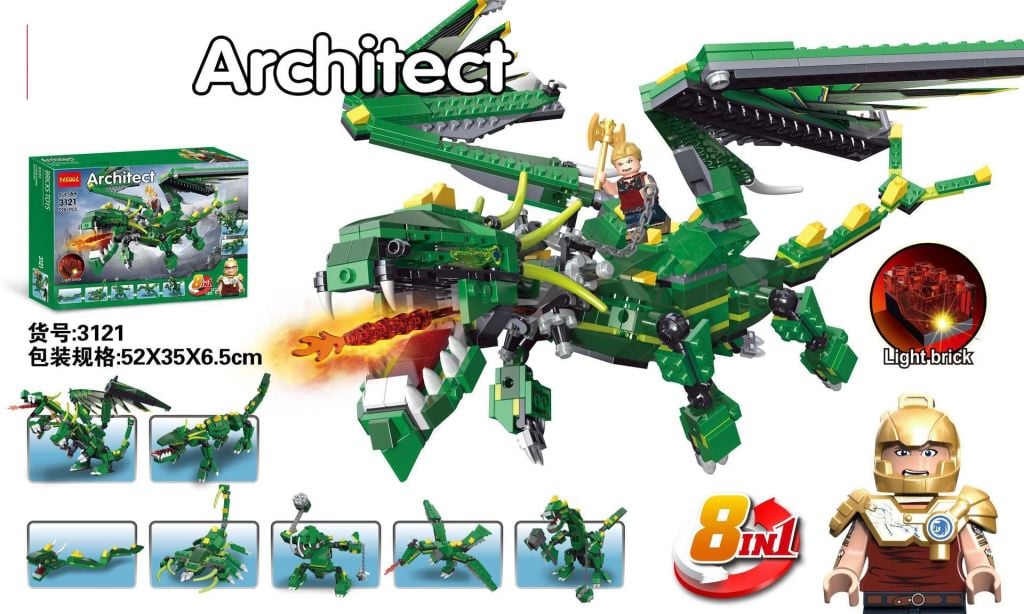 Bộ đồ chơi lắp ráp mô hình Rồng Thần DECOOL