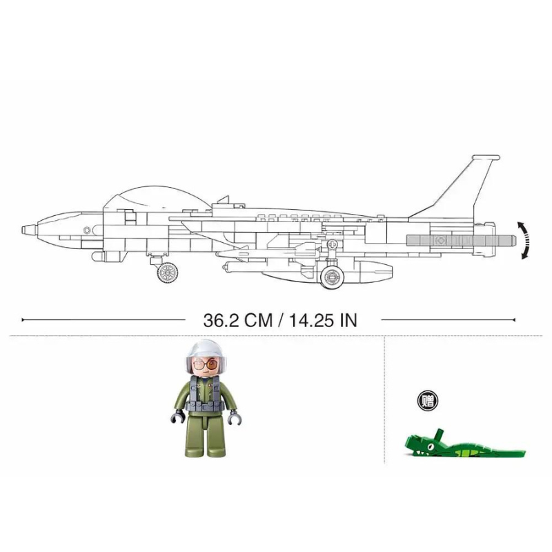  Bộ đồ chơi mô hình lắp ráp Máy bay chiến đấu F14D Tomcat Sluban 