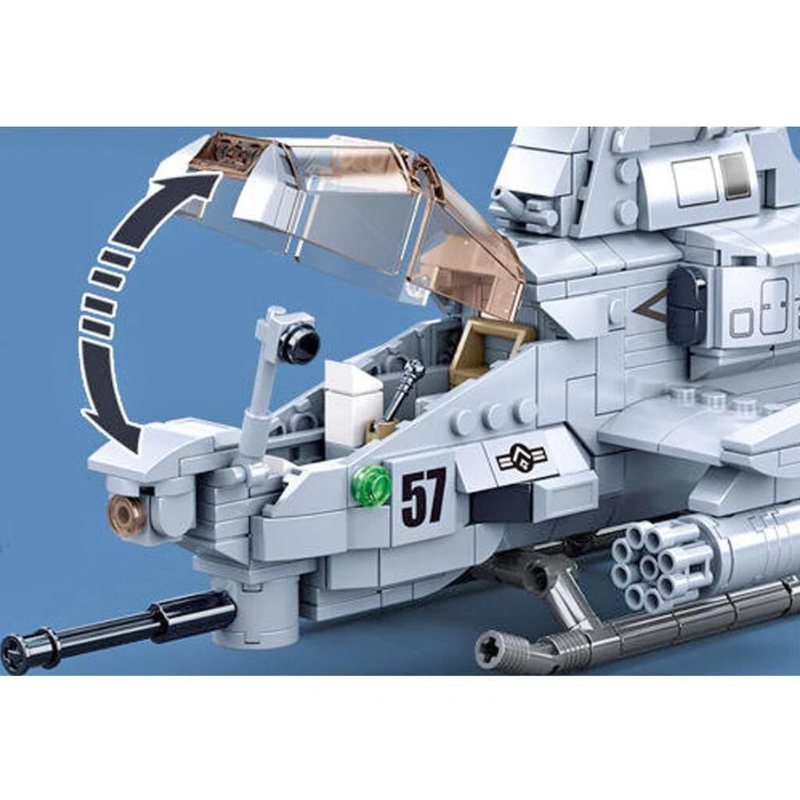  Bộ đồ chơi mô hình lắp ráp Máy bay trực thăng AH-1Z Viper Sluban 