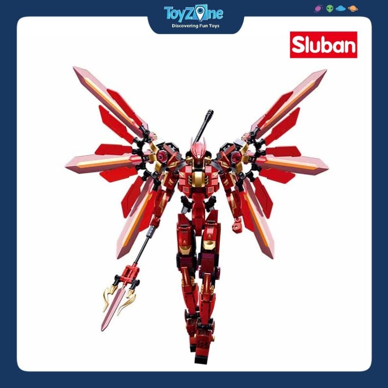 Bộ đồ chơi mô hình lắp ráp Robot Mecha Halberd Athena Sluban