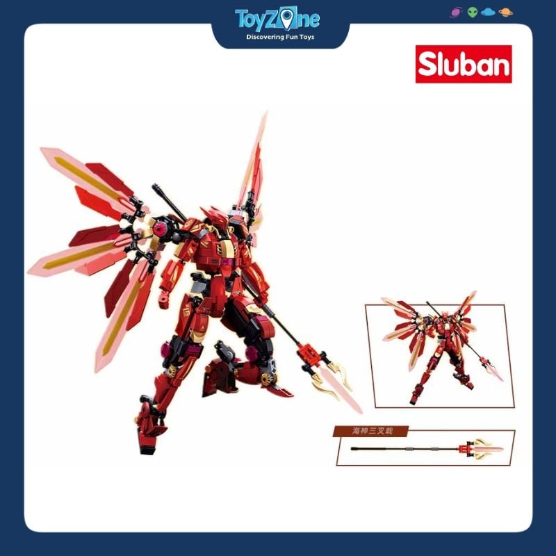 Bộ đồ chơi mô hình lắp ráp Robot Mecha Halberd Athena Sluban