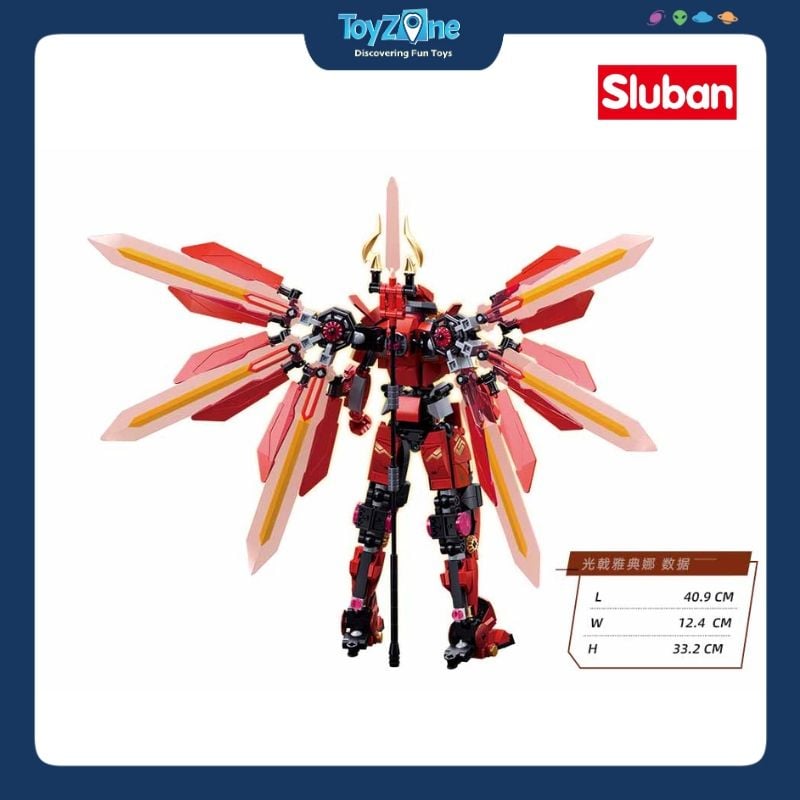 Bộ đồ chơi mô hình lắp ráp Robot Mecha Halberd Athena Sluban