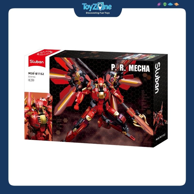 Bộ đồ chơi mô hình lắp ráp Robot Mecha Halberd Athena Sluban