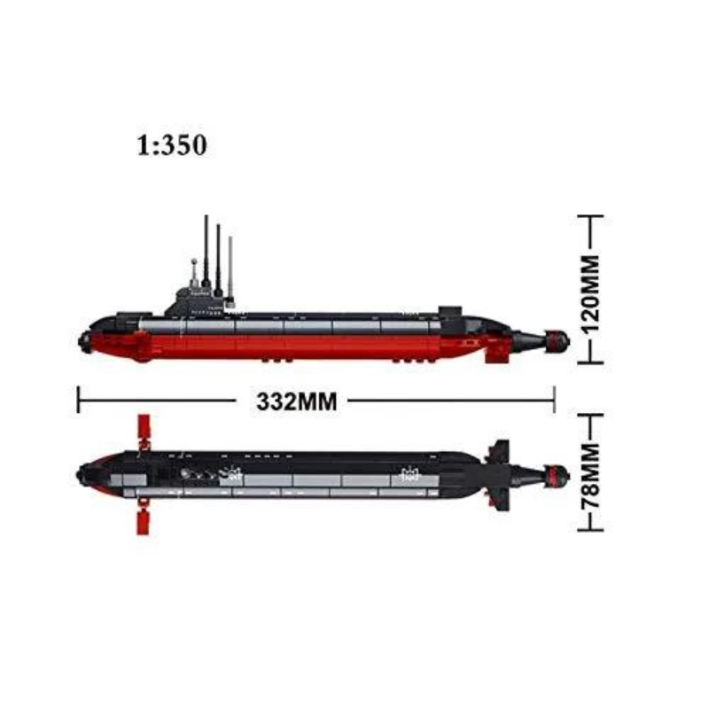 Bộ Đồ Chơi Mô Hình Lắp Ráp Tàu Ngầm Hạt Nhân SLUBAN