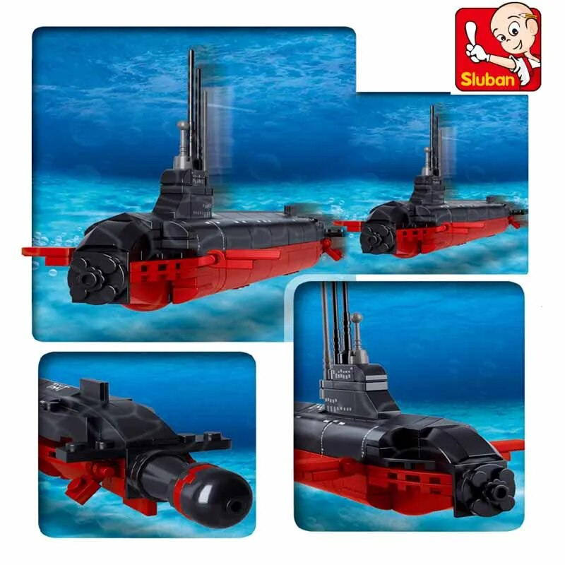 Bộ Đồ Chơi Mô Hình Lắp Ráp Tàu Ngầm Hạt Nhân SLUBAN