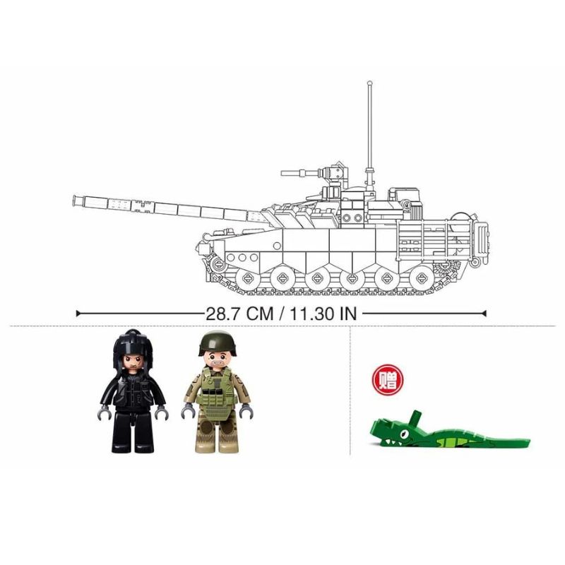 Bộ đồ chơi mô hình lắp ráp Xe tăng T-80BVMS 2in1 1:35 Sluban