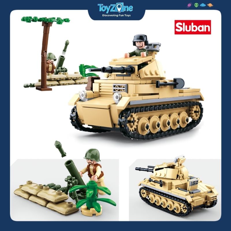 Bộ đồ chơi mô hình lắp ráp Xe tăng thiết giáp Panzer Tank Sluban