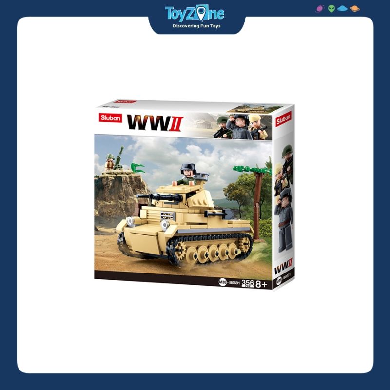 Bộ đồ chơi mô hình lắp ráp Xe tăng thiết giáp Panzer Tank Sluban