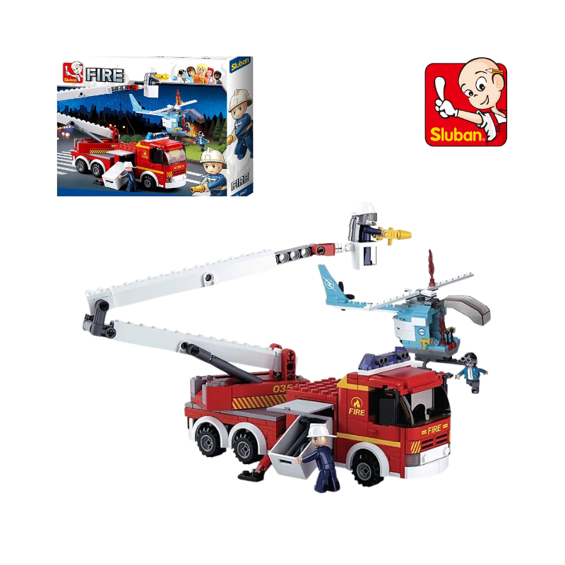  Bộ đồ chơi mô hình lắp ráp Xe thang cứu hỏa Sluban 