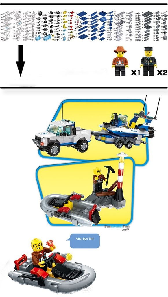 Bộ đồ chơi lắp ráp mô hình Cảnh Sát Wange