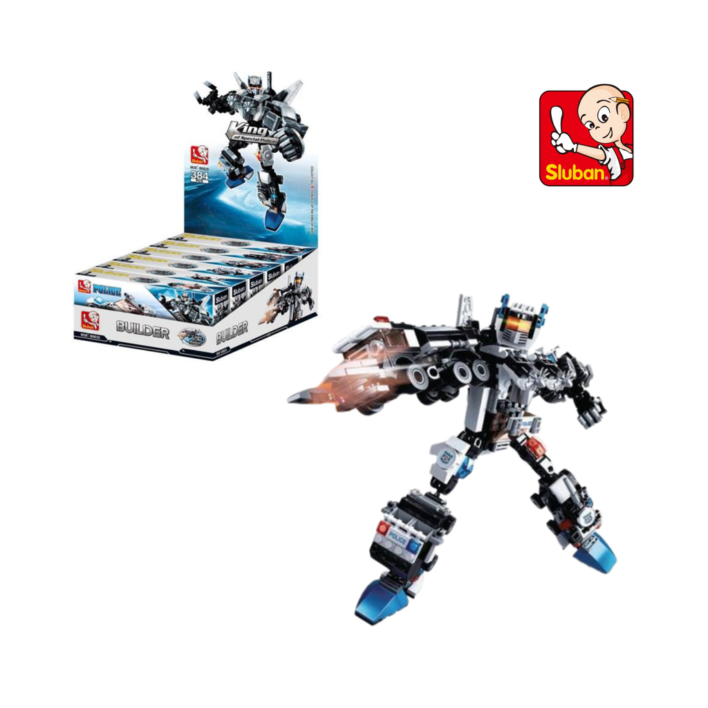 Bộ lắp ráp Non Lego Robot Cảnh Sát 6in1 Sluban