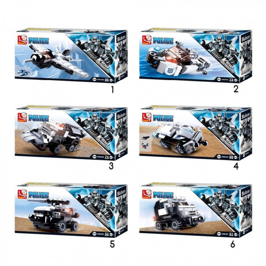 Bộ đồ chơi lắp ráp mô hình Robot Cảnh Sát 6in1 SLUBAN