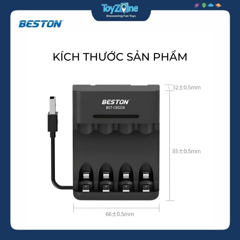 Bộ sạc pin 4 khe BST-C8022B BESTON